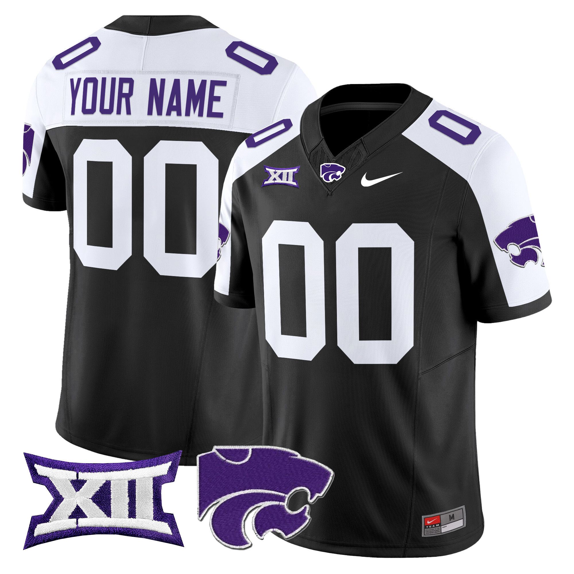 Men Kansas State Wildcats Black Nike 2024 Vapor Limited Custom NCAA Jersey->customized ncaa jersey->Custom Jersey